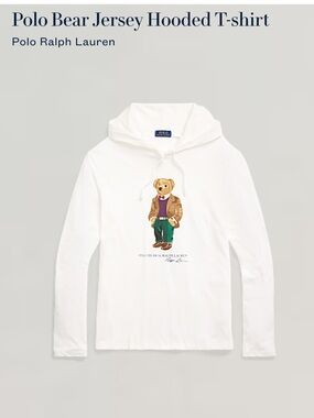 Polo by Ralph Lauren White Bear Graphic Hooded Tee